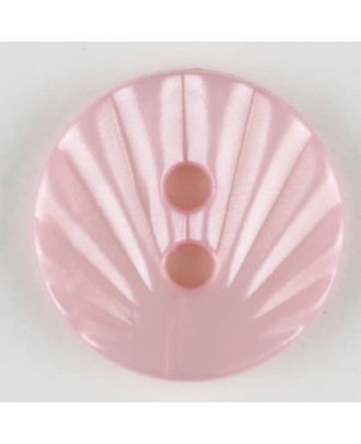Polyamidknopf mit strahlenförmigem Dekor,  2-loch -  Größe: 13mm - Farbe: pink - Art.Nr. 213721