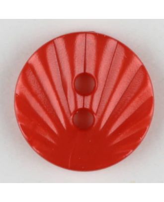 Polyamidknopf mit strahlenförmigem Dekor,  2-loch -  Größe: 13mm - Farbe: rot - Art.Nr. 213722