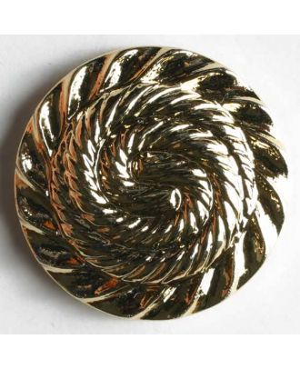 Kunststoffknopf metallisiert, mit Schneckenlinienmuster bzw. Spiralmotiv - Größe: 20mm - Farbe: gold - Art.Nr. 270310