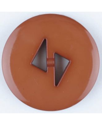Polyamidknopf mit dreieckigen Knopflöchern, rund, 2 loch - Größe: 23mm - Farbe: braun - Art.Nr. 315702