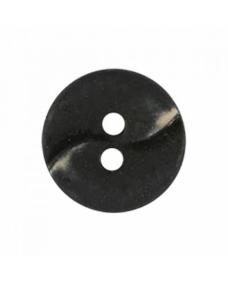 kleiner Polyamidknopf mit einer Welle und zwei Löchern - Größe: 13mm - Farbe: schwarz - Art.Nr. 221927