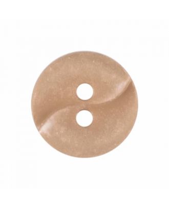 kleiner Polyamidknopf mit einer Welle und zwei Löchern - Größe: 13mm - Farbe: beige - Art.Nr. 225802