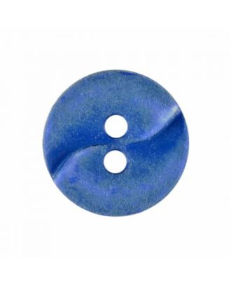 kleiner Polyamidknopf mit einer Welle und zwei Löchern - Größe: 13mm - Farbe: blau - Art.Nr. 225808