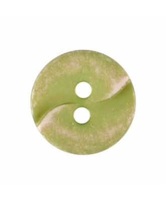 kleiner Polyamidknopf mit einer Welle und zwei Löchern - Größe: 13mm - Farbe: grün - Art.Nr. 225814