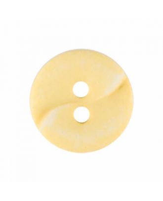kleiner Polyamidknopf mit einer Welle und zwei Löchern - Größe: 13mm - Farbe: gelb - Art.Nr. 225825