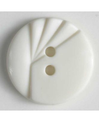 Modeknopf mit geometrischen Einkerbungen - : 15mm - Farbe: weiß - Art.Nr. 221264