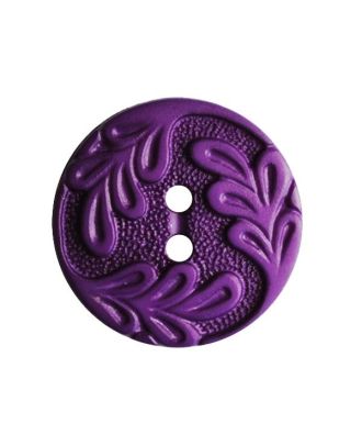 Polyamidknopf rund mit Blattdekor und 2 Löchern - Größe:  19mm - Farbe: lila - ArtNr.: 316015