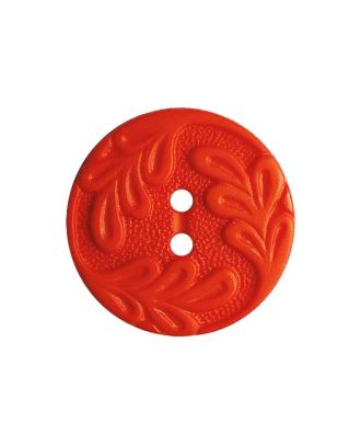 polyamide button round shape with leaf ornament and 2 holes - Size: 14mm - Color: rot - Art.No.: 286022