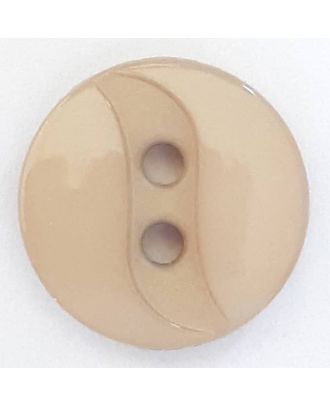 Polyamidknopf mit eingearbeiteter Wellenlinie mit 2 Löchern - Größe: 13mm - Farbe: beige - Art.Nr. 218702