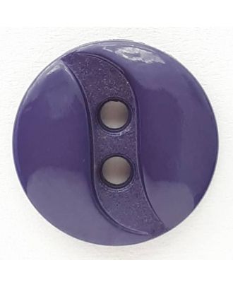 Polyamidknopf  mit eingearbeiteter Wellenlinie mit 2 Löchern - Größe: 13mm - Farbe: blau  - Art.Nr. 218708