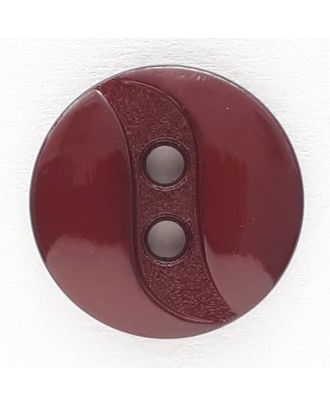 Polyamidknopf mit eingearbeiteter Wellenlinie mit 2 Löchern - Größe: 13mm - Farbe: rot  - Art.Nr. 218716