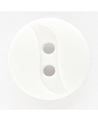 Polyamidknopf mit eingearbeiteter Wellenlinie mit 2 Löchern - Größe: 13mm - Farbe: weiß - Art.Nr. 211755