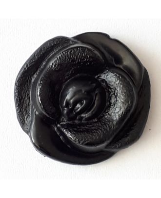 filigraner Rosenknopf mit Öse - Größe: 15mm - Farbe: schwarz - Art.Nr. 241251