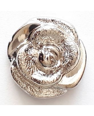 rose button with shank - Size: 15mm - Color: silver - Art.No. 251576