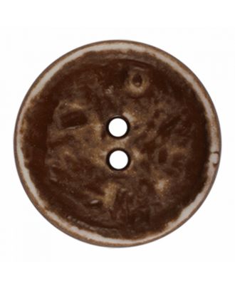 polyamide button round shape vintage look and 2 holes - Size: 28mm - Color: brown - Art.-Nr.: 376802