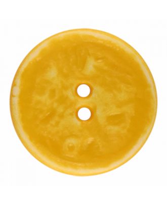 Polyamidknopf rund im Vintage Look und 2 Löchern - Größe: 28mm - Farbe: gelb - Art.-Nr.: 376811