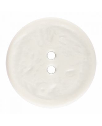 Polyamidknopf rund im Vintage Look und 2 Löchern - Größe: 28mm - Farbe: reinweiß - Art.-Nr.: 370908