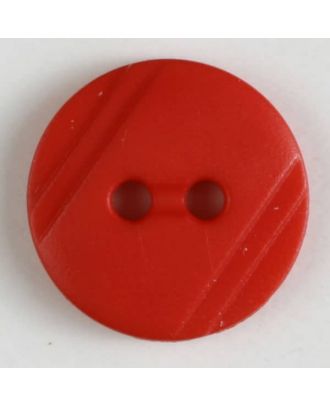 Blusenknopf mit seitlichen Streifen mit 2 Löchern - Größe: 13mm - Farbe: rot - Art.Nr. 211258
