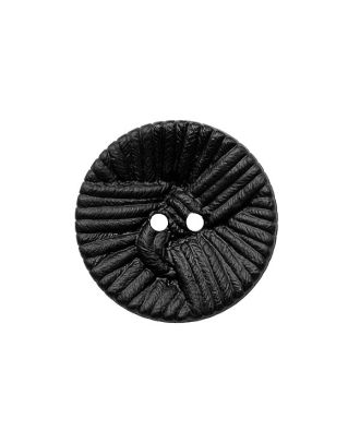 Polyamidknopf, rund, Wollknäuloptik, 2 Löcher - Größe:  15mm - Farbe: schwarz - ArtNr.: 281327