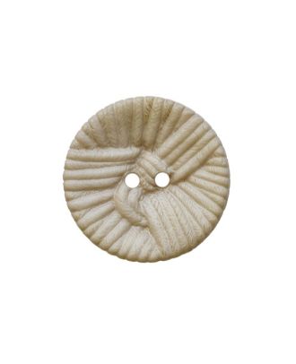 Polyamidknopf, rund, Wollknäuloptik, 2 Löcher - Größe:  25mm - Farbe: beige - ArtNr.: 375105