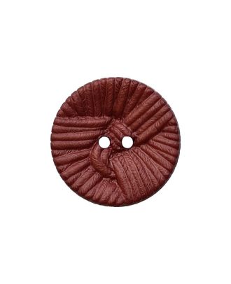 Polyamidknopf, rund, Wollknäuloptik, 2 Löcher - Größe:  25mm - Farbe: braun - ArtNr.: 375106