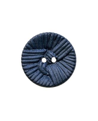 Polyamidknopf, rund, Wollknäuloptik, 2 Löcher - Größe:  25mm - Farbe: blau - ArtNr.: 375110