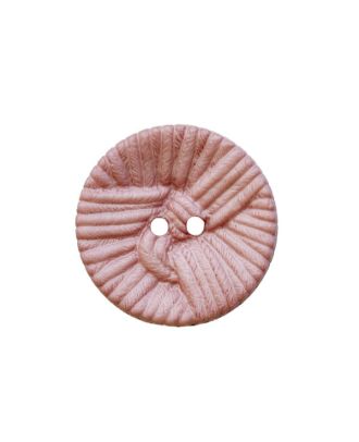 Polyamidknopf, rund, Wollknäuloptik, 2 Löcher - Größe:  25mm - Farbe: pink - ArtNr.: 375113