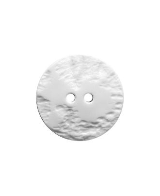 Polyamidknopf, rund, mit Oberflächenstruktur und 2 Löchern - Größe:  23mm - Farbe: weiß - ArtNr.: 341532