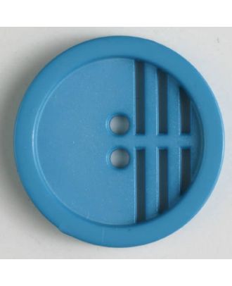 Polyamidknopf umrandet, ein Drittel längs perforiert, 2 Loch - Größe: 25mm - Farbe: blau - Art.Nr. 306601