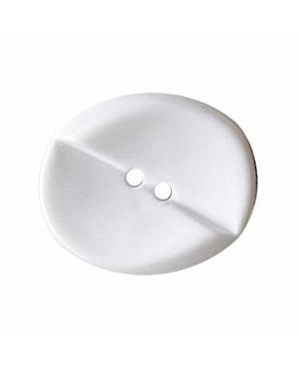 Polyamidknopf oval mit 2 Löchern - Größe:  28mm - Farbe: weiß - ArtNr.: 380470