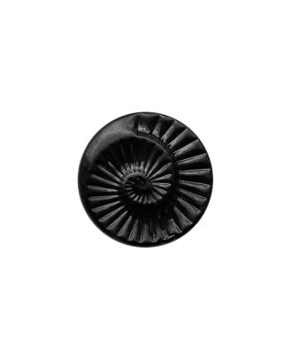 Polyamidknopf, rund, Fossiloptik, Öse - Größe:  15mm - Farbe: schwarz - ArtNr.: 281328