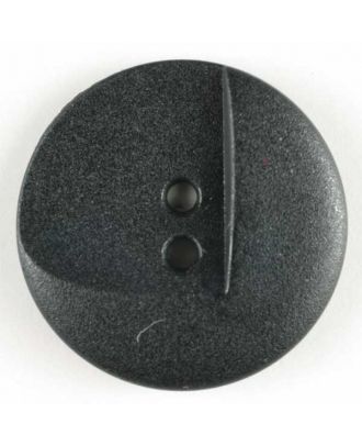 Modeknopf asymmetrisch aussgeschnitten, 2 Loch - Größe: 18mm - Farbe: schwarz - Art.Nr. 240958