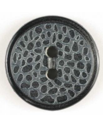 Modeknopf Motiv Wassertropfen, 2 Loch - Größe: 18mm - Farbe: schwarz - Art.Nr. 251240