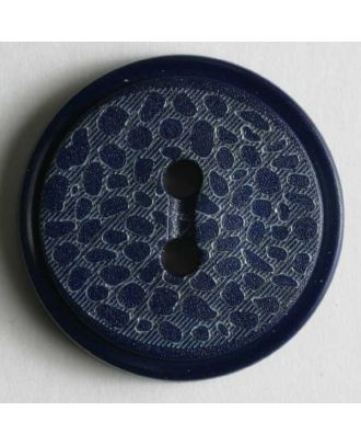 Modeknopf Motiv Wassertropfen, 2 Loch - Größe: 18mm - Farbe: blau - Art.Nr. 251241
