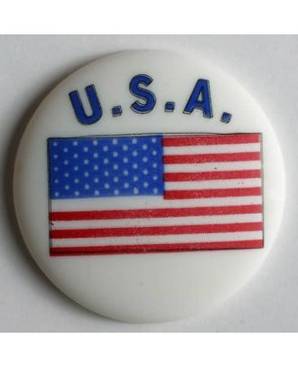USA-Knopf Flagge mit Öse - Größe: 25mm - Farbe: weiß - Art.Nr. 300603