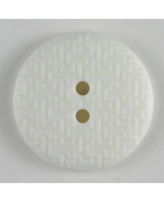 Modeknopf Riffelblechlook, 2 Loch - Größe: 15mm - Farbe: weiß - Art.Nr. 221550