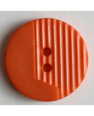 Fashion button grooved on one side, 2 holes - Größe: 15mm - Farbe: orange - Art.Nr. 221631