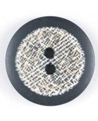 Modeknopf mit Gewebestruktur, 2 Loch  - Größe: 23mm - Farbe: schwarz - Art.Nr. 300805