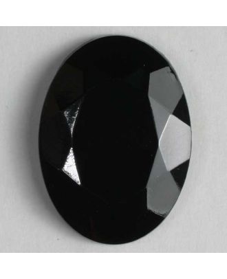 Modeknopf mit glänzendem Edelsteinschliff - Größe: 23mm - Farbe: schwarz - Art.Nr. 290648