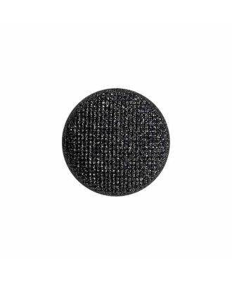 Polyamidknopf rund mit glitzernder Oberfläche und Öse - Größe:  18mm - Farbe: schwarz - ArtNr.: 311260
