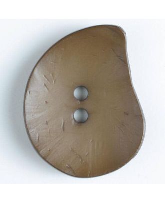 Modeknopf Tropfenform, Strukturoberfläche, 2 Loch -Größe: 50mm - Farbe: braun - Art.Nr. 390113