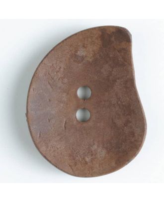 Modeknopf Tropfenform, Strukturoberfläche, 2 Loch -Größe: 50mm - Farbe: braun - Art.Nr. 460011