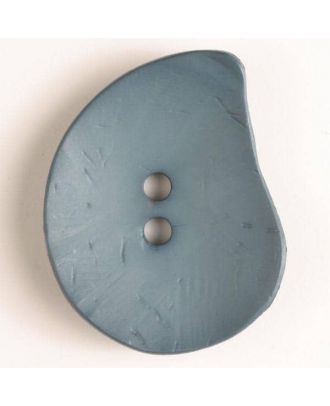 Modeknopf Tropfenform, Strukturoberfläche, 2 Loch - Größe: 50mm - Farbe: blau - Art.Nr. 390117