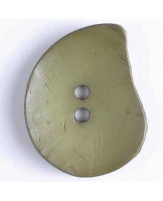 Modeknopf Tropfenform, Strukturoberfläche, 2 Loch - Größe: 50mm - Farbe: grün - Art.Nr. 390119