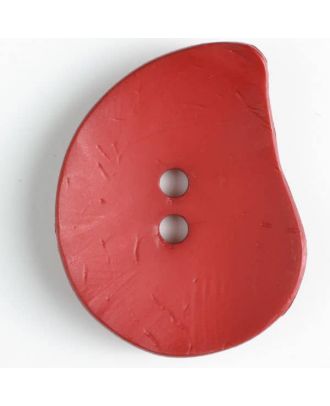 Modeknopf Tropfenform, Strukturoberfläche, 2 Loch - : 50mm - Farbe: rot - Art.Nr. 390122