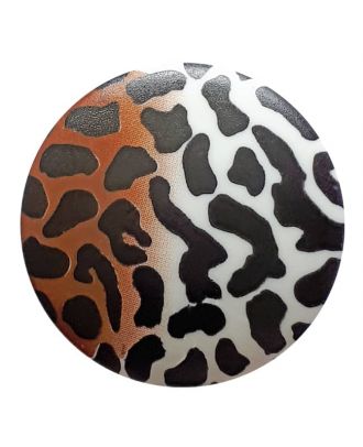 Polyamidknopf Animal Print mit Öse - Größe: 28mm - Farbe: weiß - Art.Nr. 360489