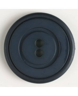 Kunststoffknopf mit ringförmiger Vertiefung mit 2 Löchern -  Größe: 34mm - Farbe: marineblau - Art.Nr. 370348