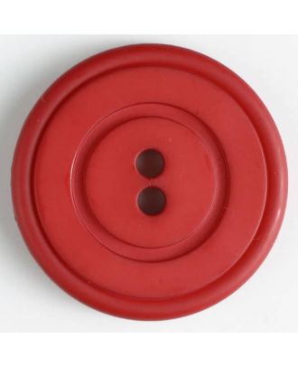 Kunststoffknopf mit ringförmiger Vertiefung mit 2 Löchern - Größe: 34mm - Farbe: rot - Art.Nr. 370349