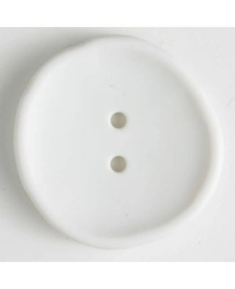 Kunststoffknopf unregelmäßig runde Form mit 2 Löchern -  Größe: 38mm - Farbe: weiss - Art.Nr. 380189