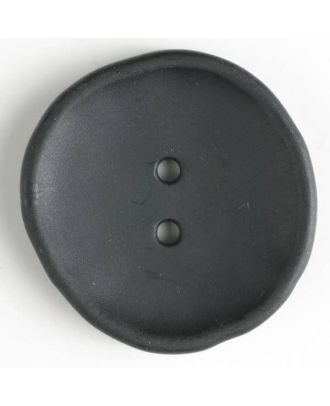 Kunststoffknopf unregelmäßig runde Form mit 2 Löchern - Größe: 38mm - Farbe: schwarz - Art.Nr. 380190